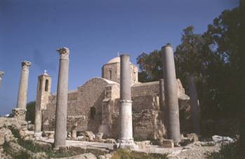 Kato Paphos, the basilica of Panagia Chrysopolitissa.